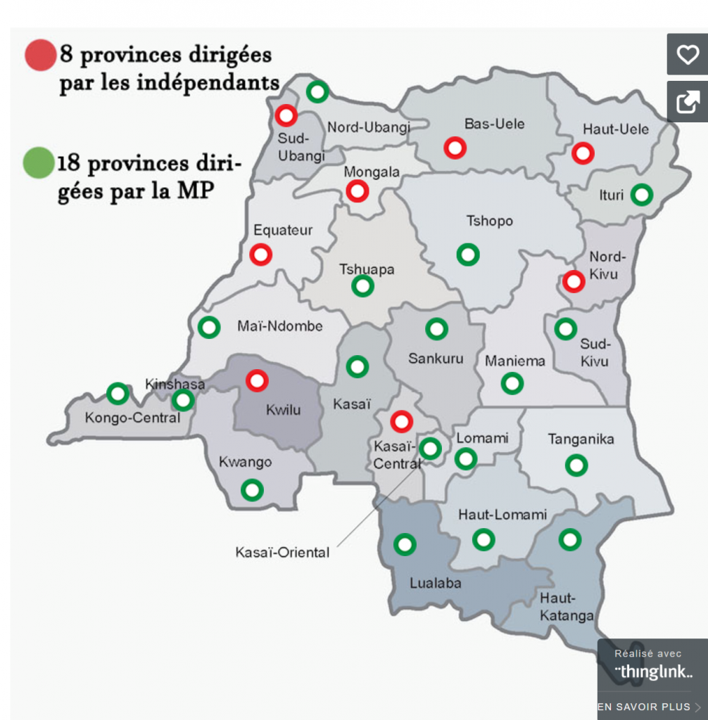 Election gouverneurs carte interactive sur contrôle des provinces