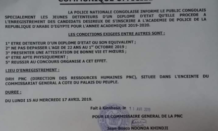 Les jeunes congolaises interdites de candidature à l’Académie de police de la RAE