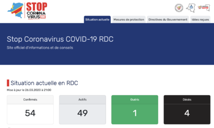 http://www.stopcoronavirus.cd      La RDC vient de lancer son site d’information officiel du COVID-19 